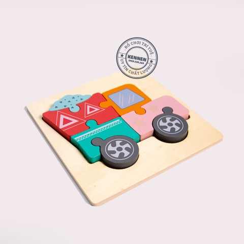Ghép hình puzzle 3D cho bé từ 2 tuổi level 1 miếng vuông LOẠI ĐẸP