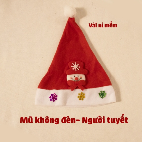 Mũ noel đủ size cho trẻ em và người lớn có đèn nháy