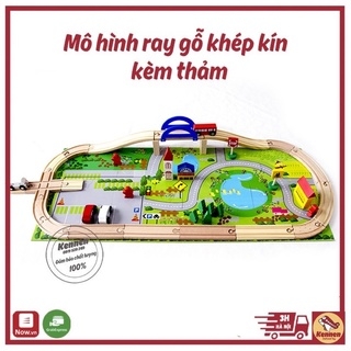 Mô hình lắp ráp ray gỗ 40 chi tiết (có kèm xe) - bán kèm các xe chạy trên đường ray phần mở rộng