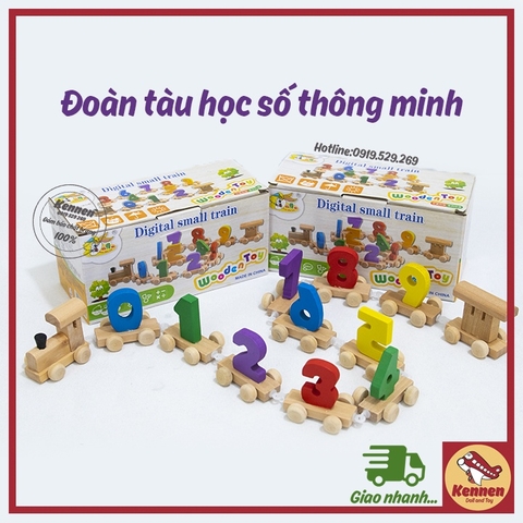 Tàu xe lửa số học thông minh kết nối với nhau giúp bé học số LOẠI ĐẸP
