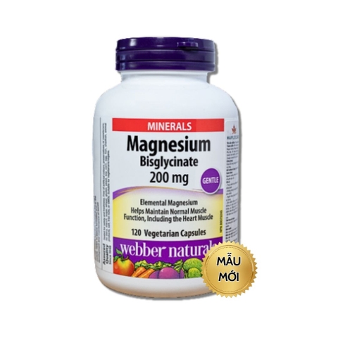 Viên Uống bổ Sung Magie Webber Naturals Magnesium Bisglycinate 200mg