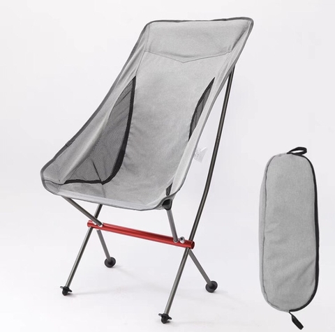 Ghế dã ngoại có tựa đầu Portable Folding Chair Màu Xám