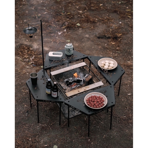 Bộ bàn lục lăng lắp ghép gấp gonn cắm trại dã ngoại