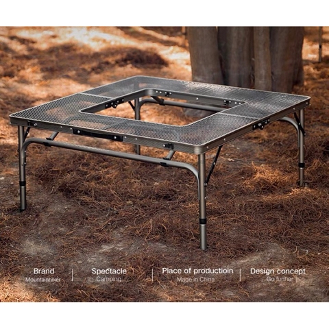 Bàn kim loại vuông dã ngoại Chính hãng Mountainhiker, Bàn quây hội họp dã ngoại cắm trại