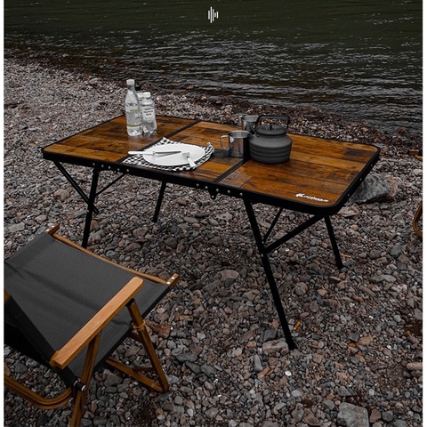 Bàn Dã Ngoại Kim Loại Vân Gỗ Gấp Gọn, Bàn gấp gọn đặc ngoại, Bàn gấp gọn Camping, Bàn cắm trại chính hãng Chanodug