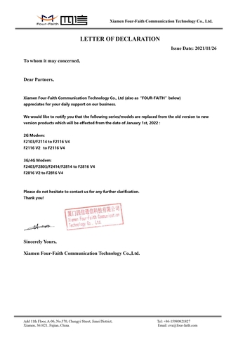 Thông báo nâng cấp 3G/4G IP Modem: F2403/F2803/F2414/F2814/F2816 V2 sang F2816 V4