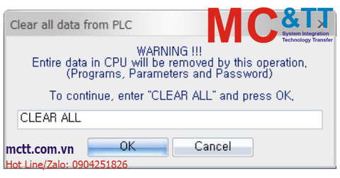 Lấy lại mật khẩu cho PLC CIMON