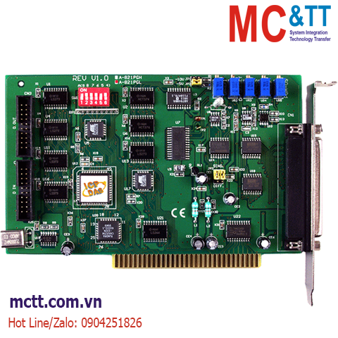 Card ISA 16 kênh AI 12 bits, 45 kS/s + 2 kênh AO + 16 kênh DI/DO + 1 kênh Timer/Counter/Frequency ICP DAS A-821PGL/S CR