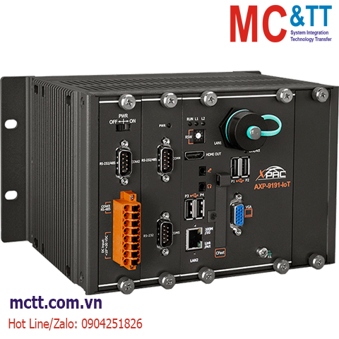 Bộ lập trình nhúng Windows PAC với CPU E3950 Win10 IoT + 1 khe cắm module I/O ICP DAS AXP-9191-IoT CR