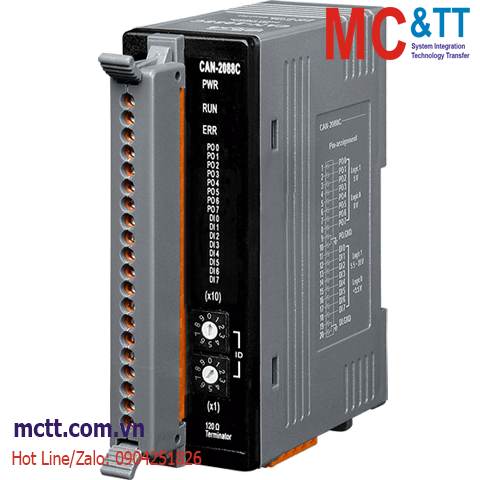Module CANopen Slave 8 kênh HSC + 8 kênh đầu ra PWM ICP DAS CAN-2088C CR