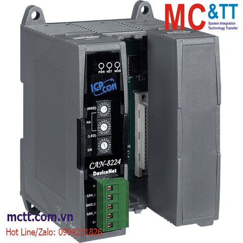 Module DeviceNet 2 khe cắm module I/O ICP DAS CAN-8224-G CR