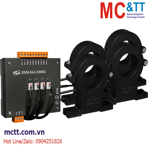 Bộ chuyển đổi 4 kênh đầu vào đo dòng 2000A sang tương tự ICP DAS DNM-844-2000A CR