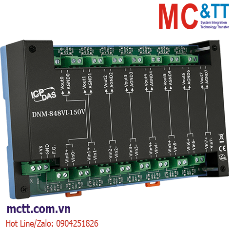 Bộ chuyển đổi 8 kênh đầu vào điện áp 150V sang tương tự ICP DAS DNM-848VI-150V CR