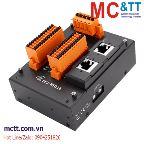 Module EtherCAT Slave 16 kênh đầu vào nhiệt độ RTD ICP DAS EC2-RTD16 CR