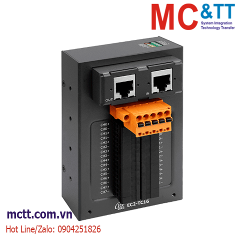 Module EtherCAT Slave 16 kênh đầu vào cặp nhiệt điện Thermocouple ICP DAS EC2-TC16 CR