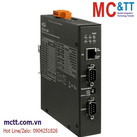 Bộ chyển đổi Modbus TCP sang 2 cổng CAN ICP DAS ECAN-240 CR