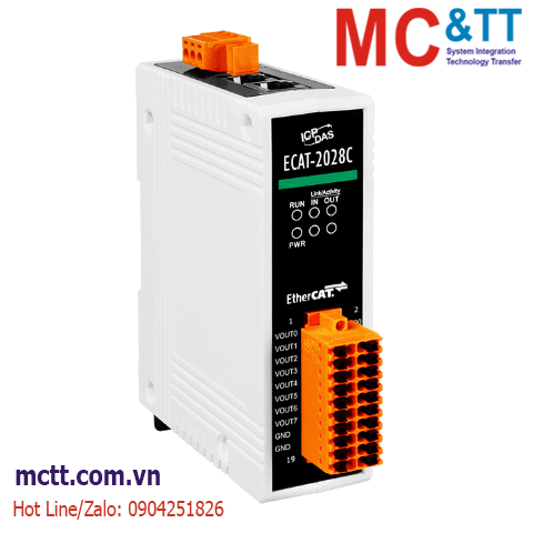 Module EtherCAT Slave 8 kênh đầu ra tương tự AO ICP DAS ECAT-2028C CR