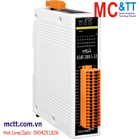 Module EtherCAT Slave 32 kênh đầu vào số DI ICP DAS ECAT-2051-32 CR