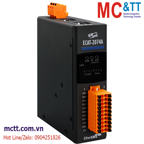 Module EtherCAT Slave 4 kênh đầu vào Encoder tuyệt đối BISS-C/SSI ICP DAS ECAT-2074A CR
