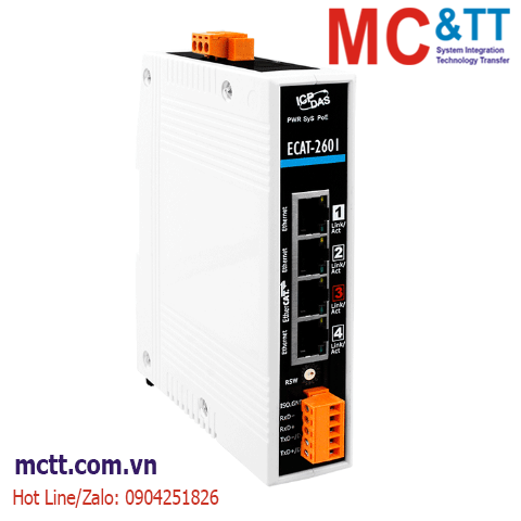 Bộ chuyển đổi EtherCAT sang Modbus/OPC UA ICP DAS ECAT-2601 CR