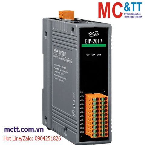 Module EtherNet/IP đầu vào tương tự AI 8 kênh DIFF / 16 kênh SE ICP DAS EIP-2017 CR