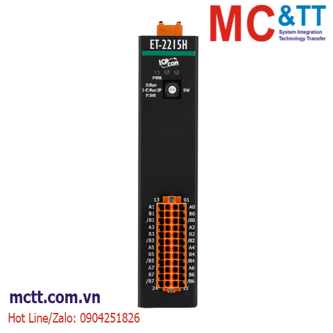 Module 2 cổng Ethernet Modbus TCP & MQTT 8 kênh đầu vào RTD ICP DAS ET-2215H CR