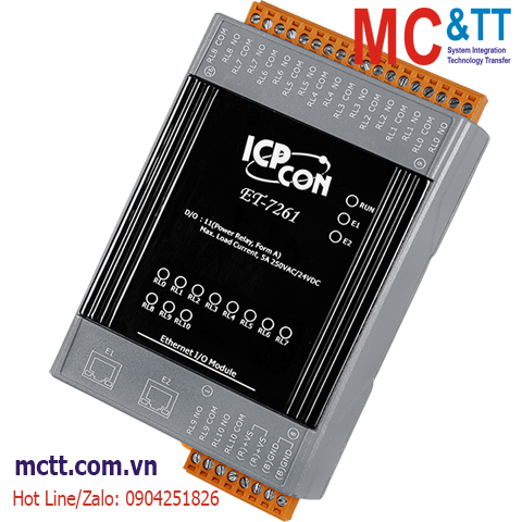 Module 2 cổng Ethernet Modbus TCP 11 kênh Power Relay ICP DAS ET-7261 CR