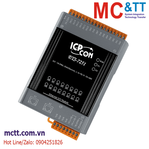 Module Ethernet Web Server + Modbus TCP 16 kênh đầu vào số DI ICP DAS ETS-7251 CR