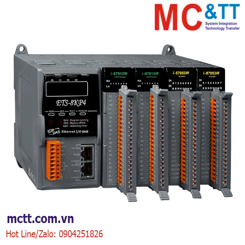 Module mở rộng Ethernet Modbus TCP & OPC UA, MQTT 4 khe cắm IO ICP DAS ETS-8KP4 CR