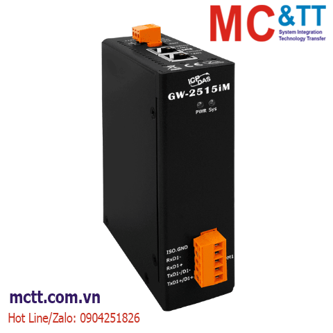 Bộ chuyển đổi Modbus Gateway 1 cổng RS-422/485 sang 2 cổng Ethernet ICP DAS GW-2515iM CR