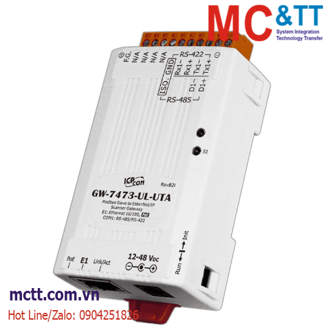 Bộ chuyển đổi Modbus TCP/RTU Slave sang EtherNet/IP Scanner ICP DAS GW-7473-UL-UTA CR