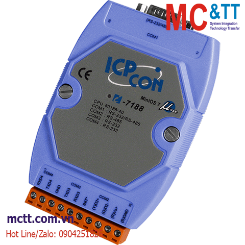 Bộ lập trình nhúng MiniOS7 PAC với CPU 80188-40 ICP DAS I-7188/512 CR