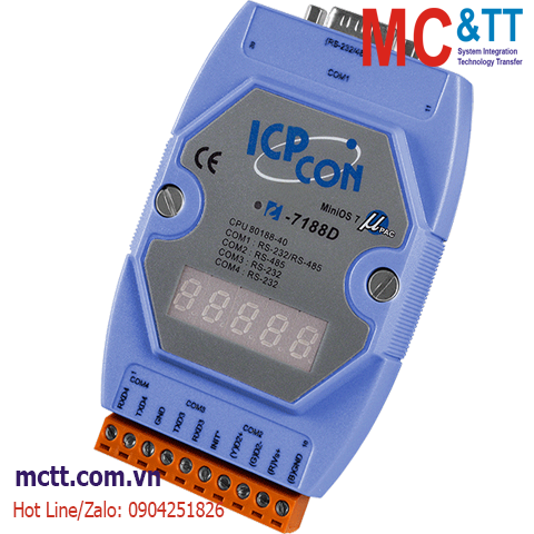 Bộ lập trình nhúng MiniOS7 PAC với CPU 80188-40 ICP DAS I-7188D/512 CR