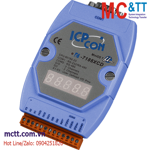 Bộ lập trình nhúng MiniOS7 PAC với CPU 80188-20 ICP DAS I-7188XCD-512 CR