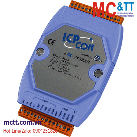 Bộ lập trình nhúng ISaGRAF PAC CPU 80188-40 + MiniOS7 ICP DAS I-7188XG CR