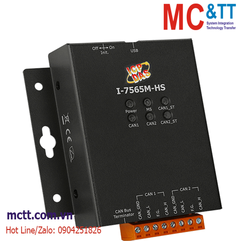 Bộ chuyển đổi USB sang 2 cổng CAN ICP DAS I-7565M-HS CR