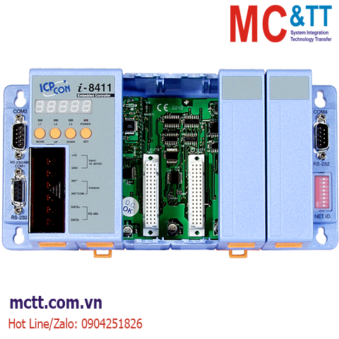 Bộ lập trình nhúng MiniOS7 PAC với CPU 80188-40 + 4 khe cắm module I/O ICP DAS I-8411 CR