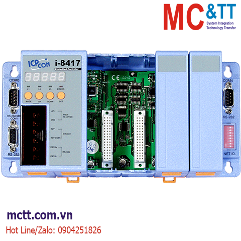 Bộ lập trình nhúng ISaGRAF PAC CPU 80188-40 + MiniOS7 + 4 khe cắm module I/O ICP DAS I-8417 CR