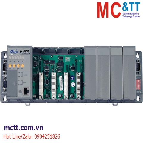 Bộ lập trình nhúng MiniOS7 PAC với CPU 80188-40 + 8 khe cắm module I/O ICP DAS I-8831-G CR