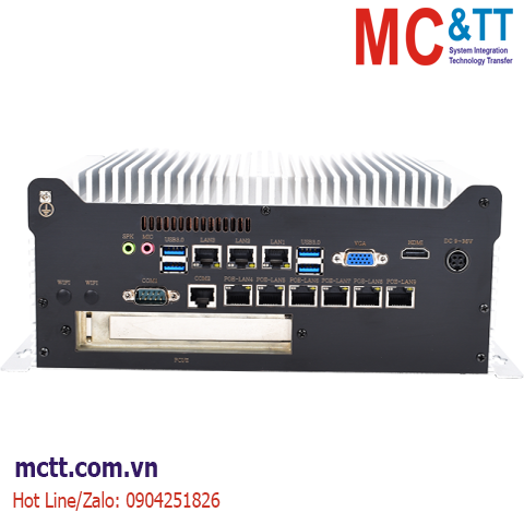 Máy tính nhúng công nghiệp không quạt CPU 9th/8th/7th/6th Gen Intel® Core™ i7/i5/i3 (9 Lan + 2 COM) hỗ trợ khe cắm PCI/PCIe TP-IPC IBOX-601-9L2C6P-1P