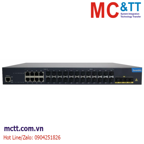 Switch quản lý Layer 3 với 16 cổng Gigabit SFP + 8 cổng Gigabit Combo + 4 cổng 10G SFP+ 3Onedata ICS5000-C16GS8GC4XS