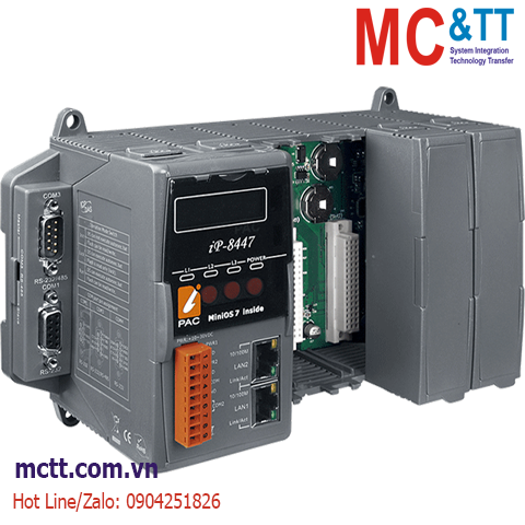 Bộ lập trình nhúng ISaGRAF PAC CPU 80186-80 + MiniOS7 + 4 khe cắm module I/O ICP DAS iP-8447 CR