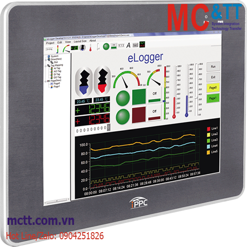 Máy tính công nghiệp màn cảm ứng 10.4 inch CPU Atom E3845+ WES7 ICP DAS iPPC-4801-WES7 CR