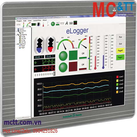 Màn hình cảm ứng lập trình nhúng InduSoft (1500 tags) ViewPAC 15 inch CPU Cortex-A8+ WinCE 7.0 ICP DAS IWS-6201-CE7-1500 CR