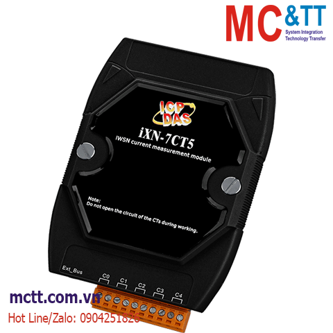 Module đo dòng không dây iWSN 5 kênh đầu vào CT ICP DAS iXN-7CT5 CR