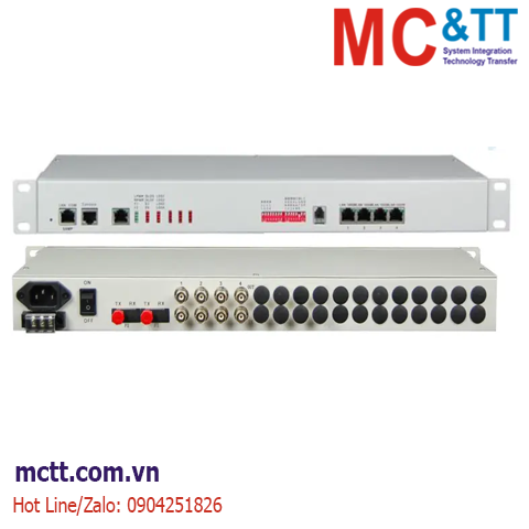 Bộ chuyển đổi 4 cổng Gigabit Ethernet + 4 cổng E1 sang quang JHA Tech JHA-CP48G4
