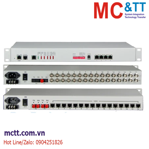 Bộ chuyển đổi 4 cổng Ethernet + 16 cổng E1 sang quang JHA Tech JHA-CPE16F4