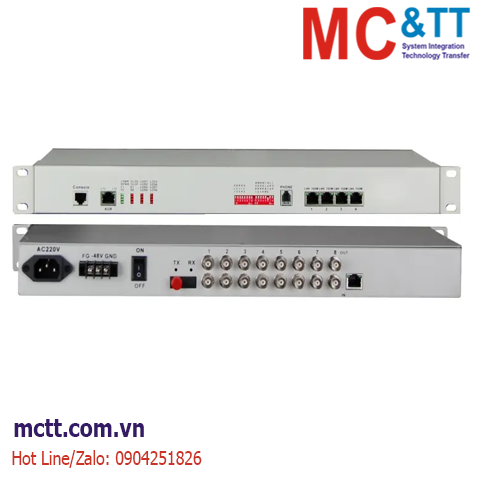 Bộ chuyển đổi 4 cổng Ethernet + 8 cổng E1 sang quang JHA Tech JHA-CPE8F4