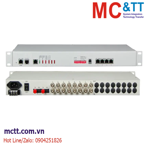 Bộ chuyển đổi 4 cổng Gigabit Ethernet + 8 cổng E1 sang quang JHA Tech JHA-CPE8G4