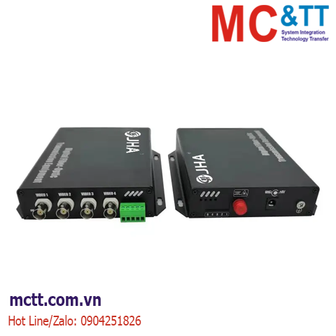 Bộ chuyển đổi 4 kênh video + 1 kênh RS485 sang quang JHA TECH JHA-D4VT1RB-20